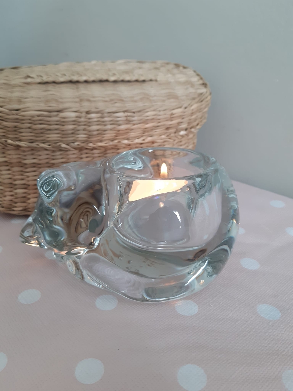 Indiana Glass Clear Glass Cat Tealight Holder